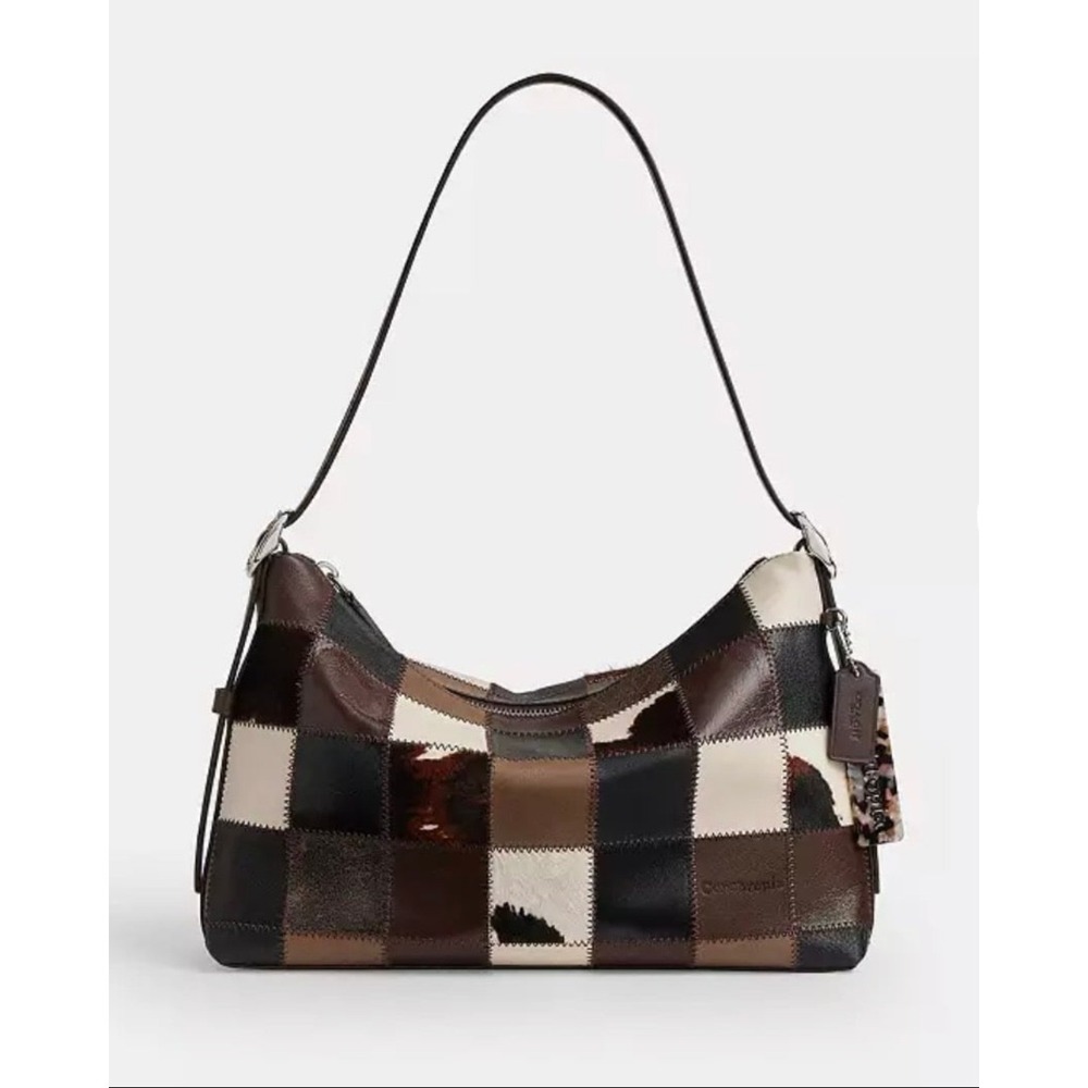 Coachtopia Ergo Shoulder Bag Women OS Brown Black Patchwork Leather New Hobo